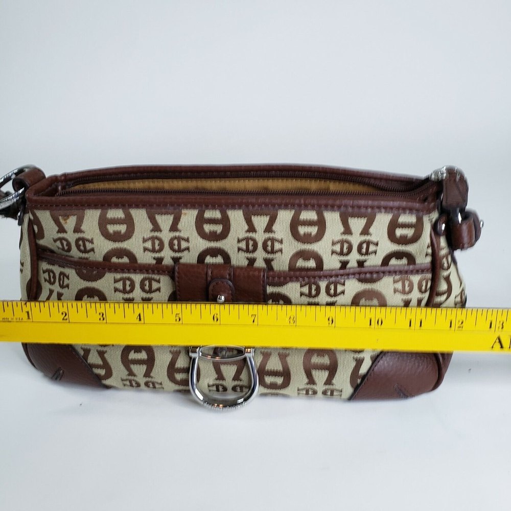 Etienne Aigner Handbag Purse Brown Buckle Logo Under Arm Minimalist - Picture 9 of 10